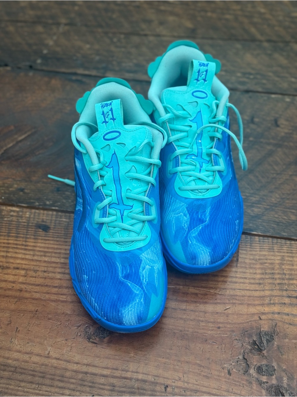 Puma Blue & Teal Basketball  Size 10 - Picture 2 of 6